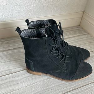 Toms Black Suede Alpa Boots